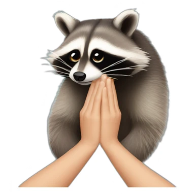 Racoon face palm sticker