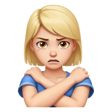  arms crossed holding neck angry girl sticker