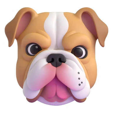 detailed bulldog face sticker