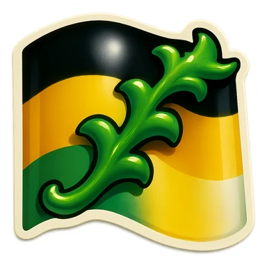 emoji of the Sachsen green crancelin, less cartoonish, with the Sachsen flag as background, no text sticker