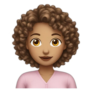 Woman mixed curly prégnant sticker