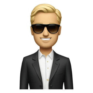 Rich guy with Balenciaga sunglasses sticker