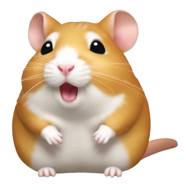 Crea un imagen de un hamster haciendo mewing sticker