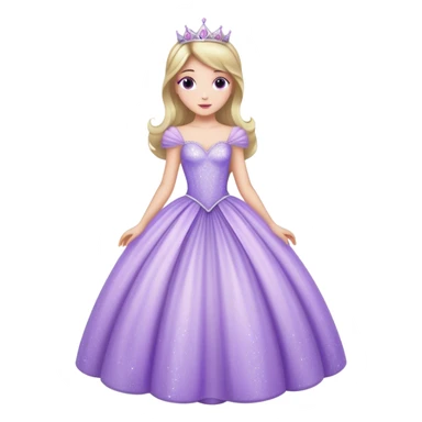 Lilac sparkly ballgown princess dress sticker
