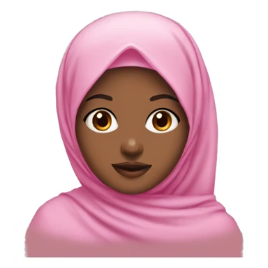 girl with brown eyes and pink lips wearing pink hijab  sticker