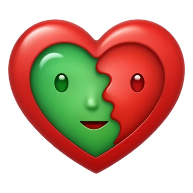 heart emoji that's half red, half green sticker
