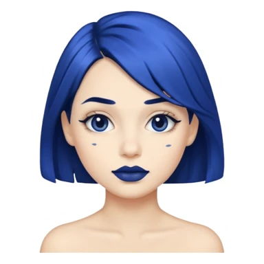 Navy blue kiss, navy hair sticker