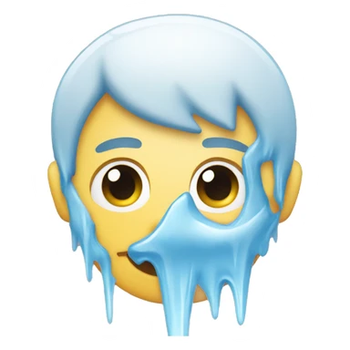 cute cold blue icicle face regular emoji sticker