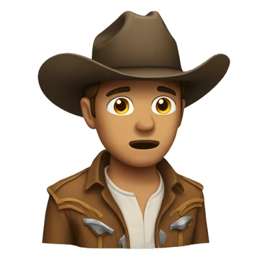 crying cowboy sticker