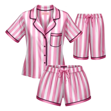 Striped pink and white silk Victoria’s Secret pajama set sticker