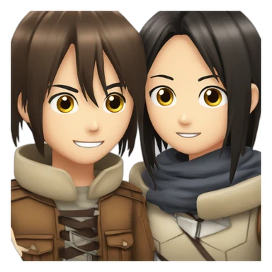 eren and mikasa sticker