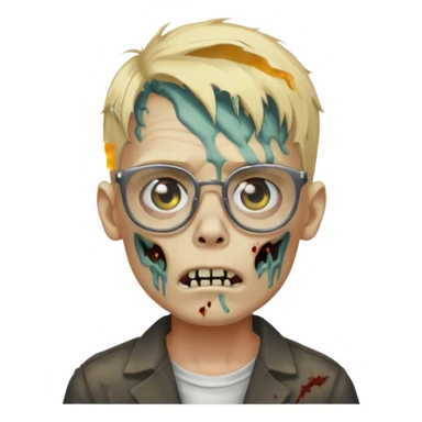 Zombie boy blonde with glasses pfp sticker
