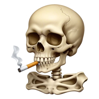Tete de mort avec cigarette  sticker