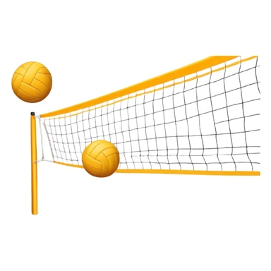 A close-up volleyball net with a ball hovering above it, set against the backdrop of a sandy volleyball court. The scene highlights the tension of an impending play, with the court lines clearly visible and a bright, sunny atmosphere surrounding the action. sticker