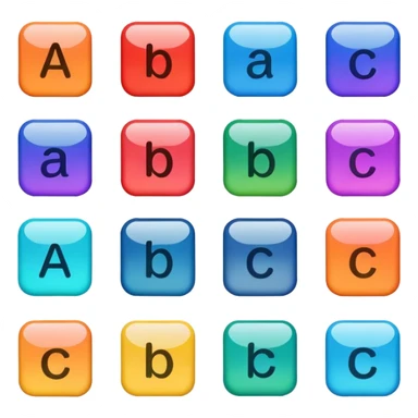quiero crear iconos para string, Cadena de caracteres (string):    'abc',    '123',    'a1@!',    "a1@!"    sticker