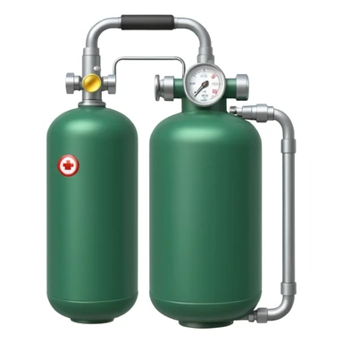 medical oxygen small green tank sticker