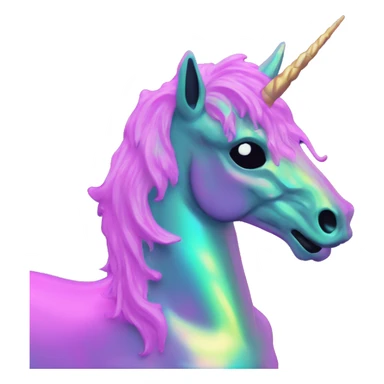 Vaporwave black holographic oilslick zombie unicorn  sticker