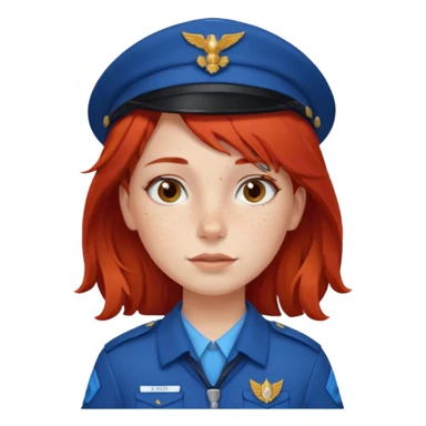scout girl with blue scout uniform, red  haired sticker