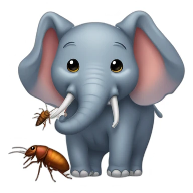 elephant hugging cockroach sticker