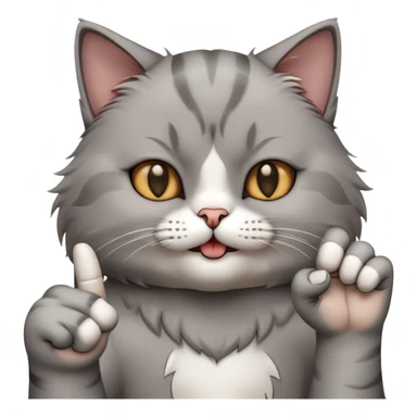 Cat flipping you off sticker