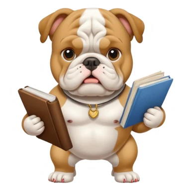 bulldog with a guidebook, English theme sticker