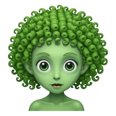 CURLY HAIRED ALIEN sticker
