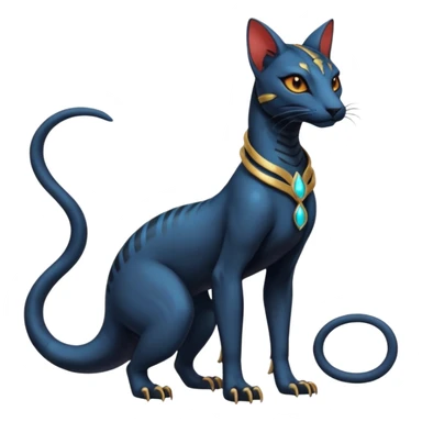 Futuristic Furry Ethereal Beautiful Salandit-Bastet-Fakémon-hybrid-creature (full body)  sticker