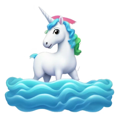 Unicornio en un arcoiris al lado del mar sticker