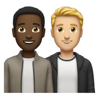 white man with black man friend sticker