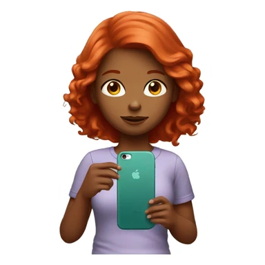 Red head girl holding iPhone  sticker