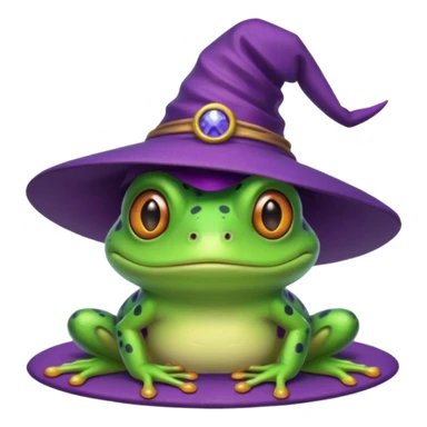 frog wear purple wicth hat sticker