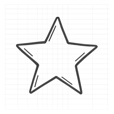 red star hand drawn outline icon sticker