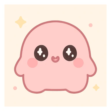 kawaii style, adorable and pretty, pink, wide eyes, heart-shaped lips sticker