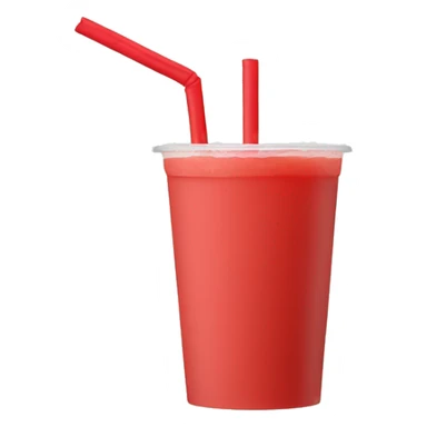Red colour single Straw  sticker