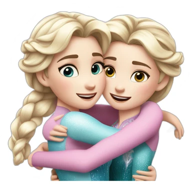 elsa hugs her sister anna sticker