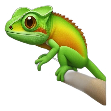 a cameleon in front face with the colour "#07d694" sticker