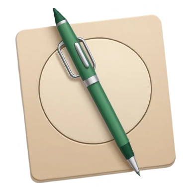 light beige paper with dark green pen, modern minimalism sticker