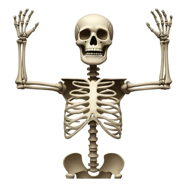 arms raised above head skeleton sticker