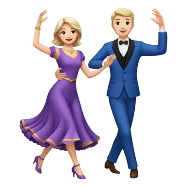 White Man and white woman dancing white sticker