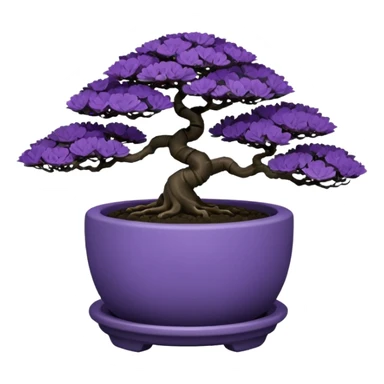  Earthenware small short squat black-purple tiny bonsai  sticker