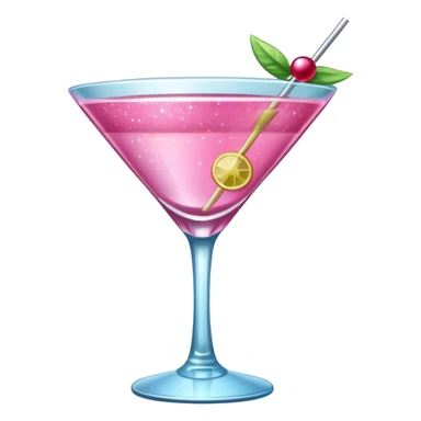 Pink cocktail with glitter  sticker