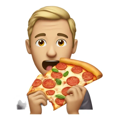 man eating pizza sticker