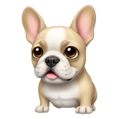 beige french bulldog animated sticker