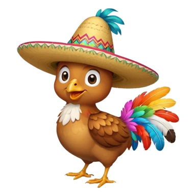 chicken wearing a sombrero sticker