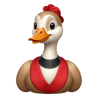 super goose laughs in black and red outfit sticker