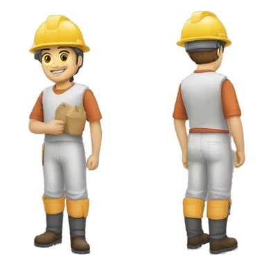 Bouwvakker inplaats van een hamer een kapsalon sticker