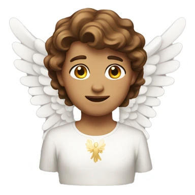 angel with brown hair sticker