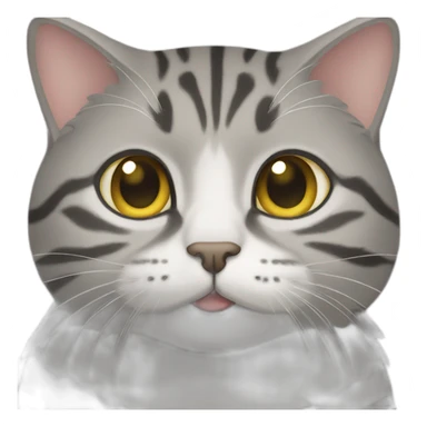 american short hair cat- tabby- gray sticker