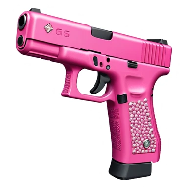  pink Glock 19 with encrusted diamonds sticker