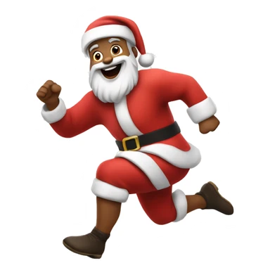 traditional santa sprinting, with a large stride and arms outstretched sticker